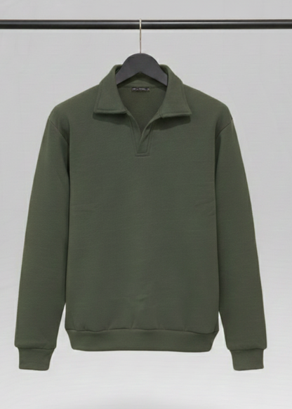 Old Money Style Olive Green Sweatshirt