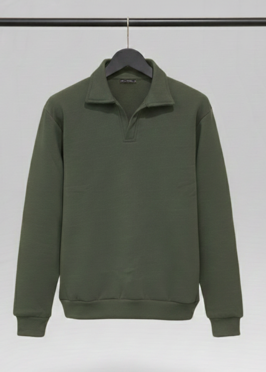 Old Money Style Olive Green Sweatshirt