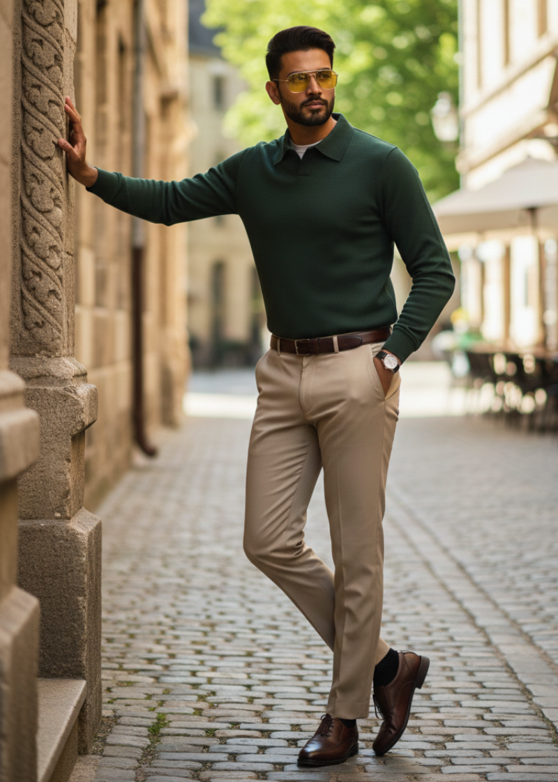 Old Money Style Olive Green Sweatshirt