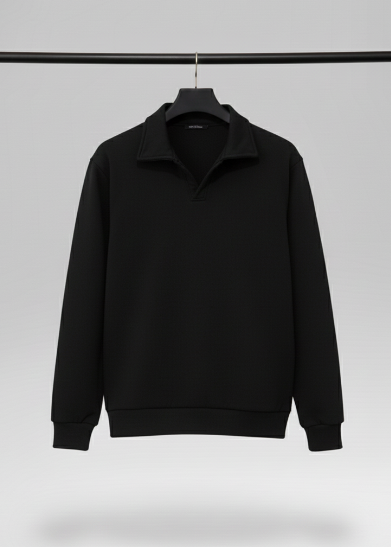 Old Money Style Black Sweatshirt