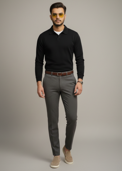 Old Money Style Black Sweatshirt