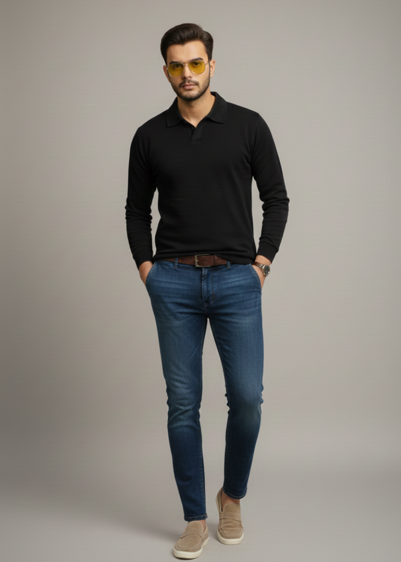 Old Money Style Black Sweatshirt