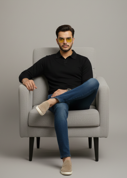 Old Money Style Black Sweatshirt