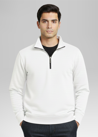 Quarter Zipper White