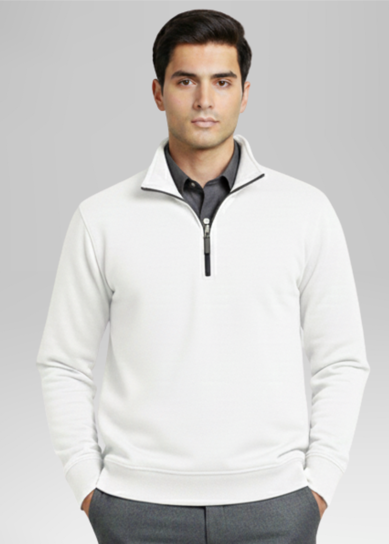 Quarter Zipper White