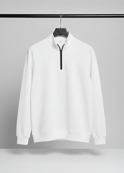Quarter Zipper White