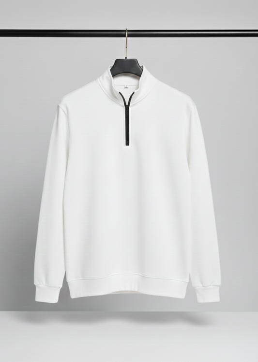 Quarter Zipper White