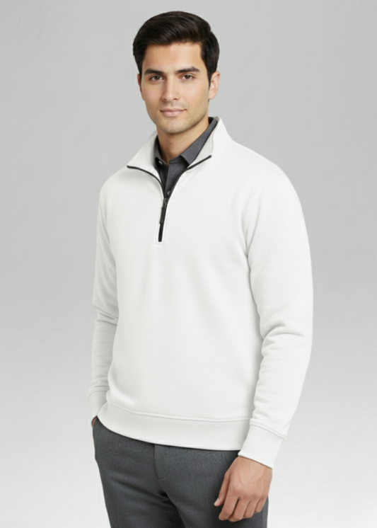 Quarter Zipper White