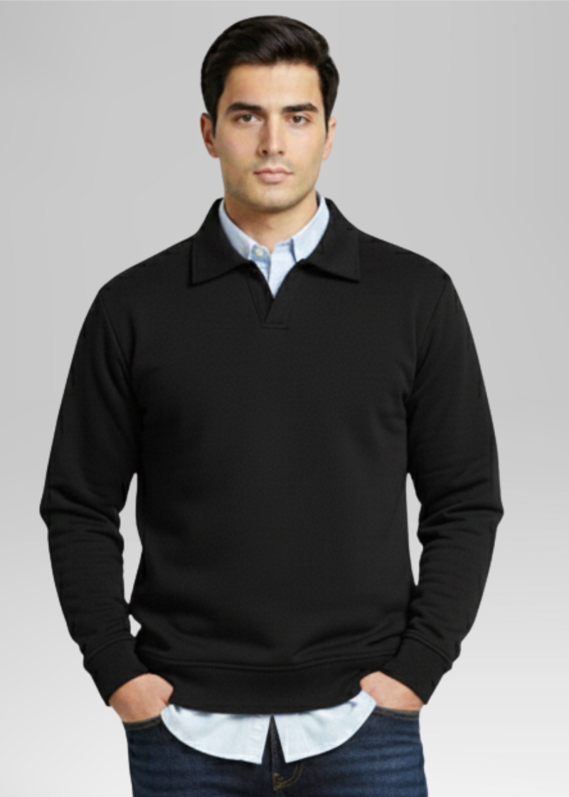 Old Money Style Black Sweatshirt