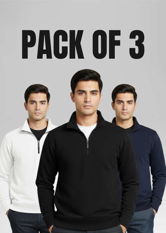 Pack of 3 Quarter Zippers