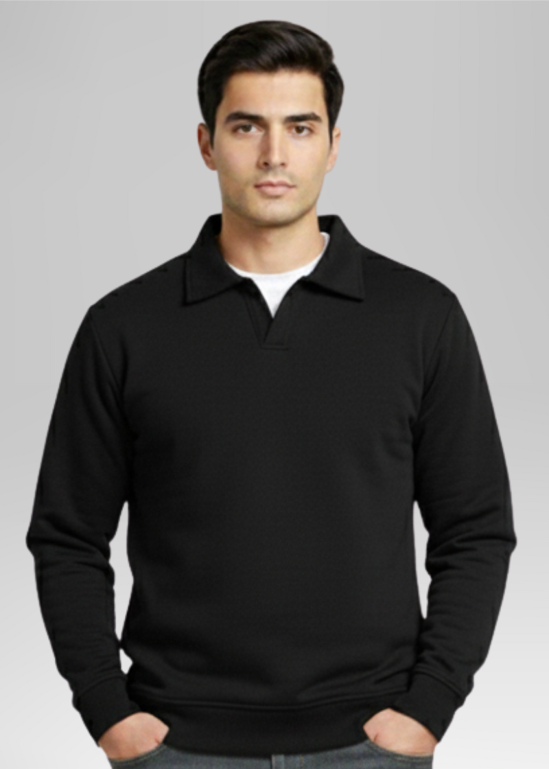 Old Money Style Black Sweatshirt