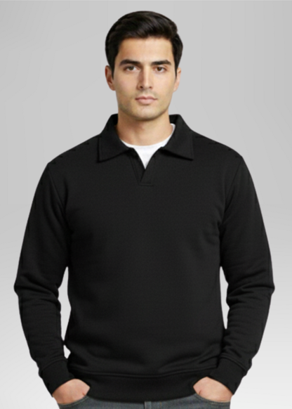 Old Money Style Black Sweatshirt