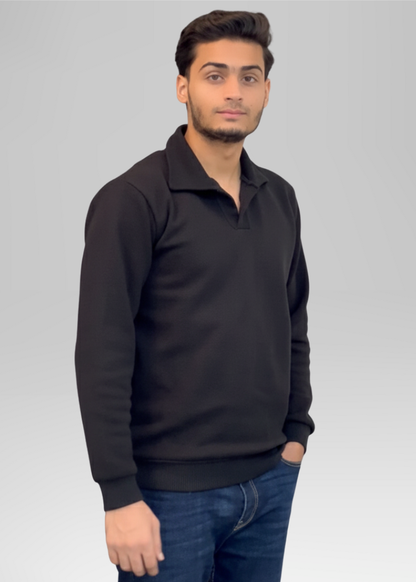 Old Money Style Black Sweatshirt