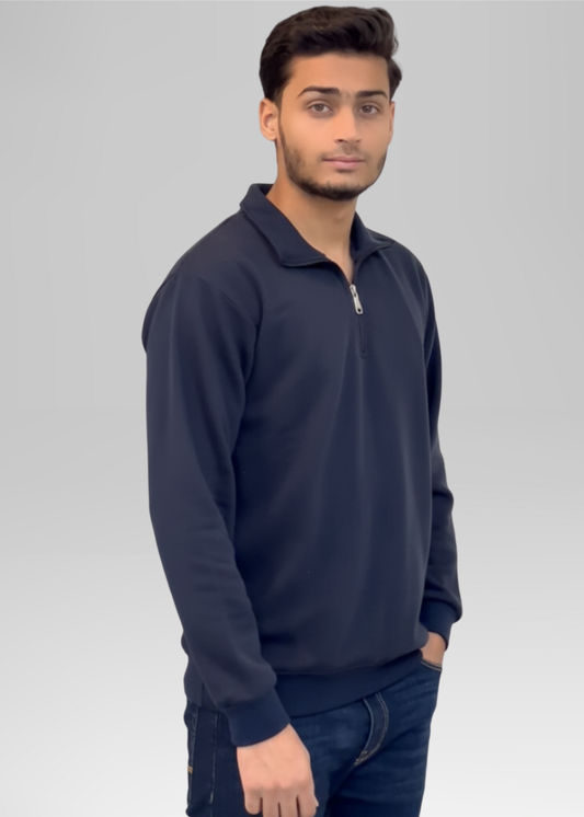 Quarter Zipper Navy Blue