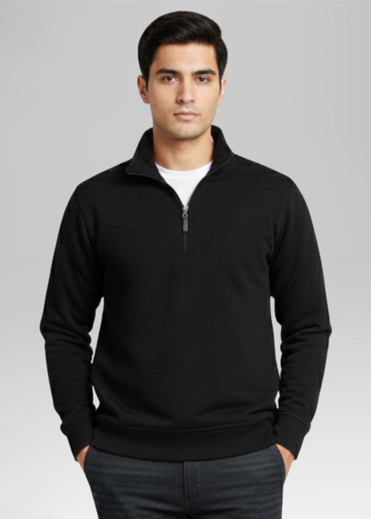 Quarter Zipper Jet Black