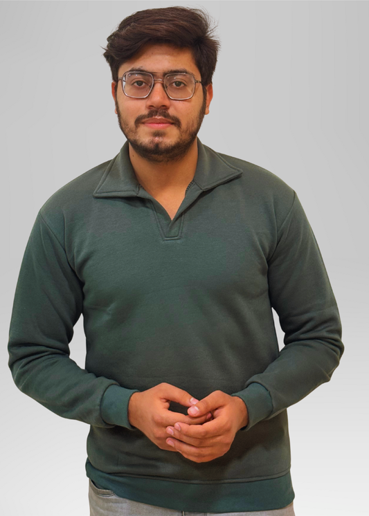 Old Money Style Dark Green Sweatshirt